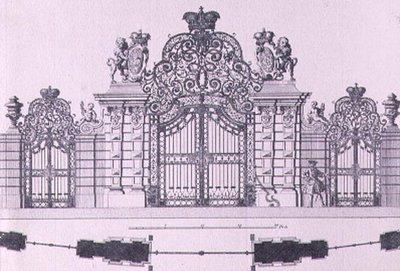 من المحتمل تصميم وتخطيط بوابات الدخول إلى Schloss Belvedere في فيينا من تصميم Johann George Oegg c.1725 ، الذي نقشه Johann August Corvinus (1683-1738) بواسطة سالومون بعد طفل صغير